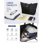 voor vrouwen, 19,3 inch waterbestendig, grote capaciteit schoudertassen met ritssluiting en zakken, casual boodschappentas voor schoolleraar en laptop, Zwart, Large