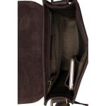 LEABAGS Leren schoudertas voor dames en heren, messenger bag met schouderriem, werktas, draagtas, handtas, echt lederen tas, natuurlijk donkerbruin, Boheems, gedeconstrueerd, minim