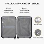LEVEL8 Handkoffer, lichtgewicht van 100% polycarbonaat, harde koffers, trolleys, trolley case Elegance Micro-Diamond Textured design, 8 spinners, donkergrijs
