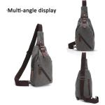 fandare Sling Bag met kopfhöreröffnung 9.7 inch iPad Studenten Party Outdoor multifunctioneel Schoudertas Dames/heren slijtvaste linnen, grijs