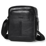 Leren schoudertas voor heren, vintage schoudertas, crossbody bag, messenger bags voor heren, zwart, A-zwart