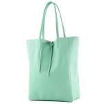 Modamoda T163 Shopper, tas, van leer, groot, met binnenvak, munt, Large