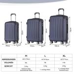 BEIBYE Harde koffer, trolleykoffer, rolkoffer, reiskoffer, handbagage, 4 wielen, M/L/XL, donkerblauw