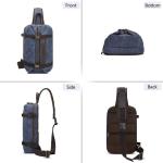 VARLIVOO Retro borstzak heren schoudertas reizen sling bag schoudertas 10,9 inch tablet schouder rugzak crossbody pack voor sport fietsen wandelen waterdicht canvas daypack, blauw,
