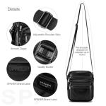 Grote Heren Lederen Handtas Schoudertas IPAD Zakelijke tas Cross Body Casual Sling Organizer Reistas met verstelbare schouderriem Zwart (Bruin 010)