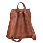 'Cathy' Rugzak Dames Casual Leer Rugzaktas Klein Damesrugzak Daypack Vintage Dagrugzak Echt Leren, Kleur:brandy - cognac