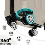 BEIBYE Reiskoffer met dubbele wieltjes, trolley, hard shell, maten XL-L-M, keuze uit 14 kleuren, beige