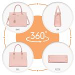 Handtassen voor dames, chique V-gewatteerde damestassen met handvat aan de bovenkant met gouden hardware, grote PU-lederen draagtas voor werk, school, reizen, roze
