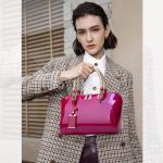 Modieuze handtassen dames lakleer handtas elegante schoudertas vrouwen schoudertas waterdichte damestas bruiloft clutch portemonnee winkelen party, Rosé, Large, Unieke