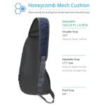 PivotWing Borstzak, sling-rugzak, kleine schoudertas, waterafstotend nylon, honingraatnetkussen, lichte kleine sling rugzak voor wandelingen, reizen, fietsen, hondenuitlaten, marin