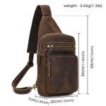 newsbirds Heren echt lederen borsttas schoudertas sport outdoor schoudertas wandelrugzak, 9334 donkerbruin, Retro