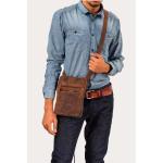 LEABAGS Lederen schoudertas voor dames en heren, messenger bag met schouderriem, schoudertas, werktas, draagtas, handtas, echt leren tas, vintage roodbruin, Vintage roodbruin, Bohe