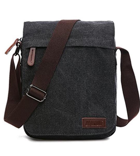 Outreo Heren-schoudertas, retro, schoudertas, vintage, aktetas, van canvas, boodschappentas, voor school, laptop, vrije tijd, beurs, handtas