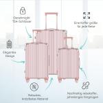 Voyagoux Koffer handbagage - harde koffer groot, TSA-slot, ABS, 4 x 360° wielen, robuust en lichtgewicht, roze goud