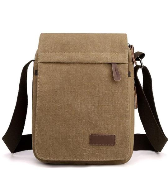 CHDWEY Umhängetaschen für Herren Leinwand Umhängetasche for Männer Tragbare Kurzstrecken Messenger Bag Multifunktionale Reisebrieftasche und Handtaschen Sack(Coffee)