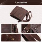 Leathario Leren schoudertas voor heren, messgerbag, leren tas voor business, retro