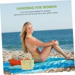 Holibanna 2 stuks geweven strandtas voor dames, eenvoudige handtassen, draagtas, handtassen voor dames, mand, handtas, gevlochten mandtas, modieus en veelzijdig
