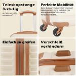 COOLIFE Koffer trolley koffer reiskoffer van ABS hard shell trolley 4 wielen TSA-slot de koffer bevat 1 reistas en 1 toilettas, blauw/rood, vrije tijd, dames, reizen