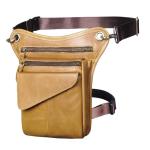 Waterdichte Motortas Echt Leer Mannen Multifunctioneel Ontwerp Casual Sling Schouder Messenger Bag Reizen Taille Riem Pack Drop Been Tas (Color14)