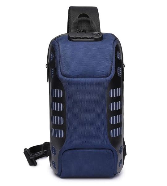 FANDARE Diefstalbeveiliging, borsttas, slingrugzak, casual dagrugzak met USB, voor heren en dames, schoudertas, voor outdoor, sport, wandelen, fietsen, reizen, waterdicht polyester