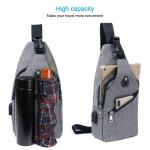 Sling Bag met USB-Oplading, Borsttas met Verstelbare Riem, Multi-Pocket Crossbody Borst Tas, Wandelen Casual Outdoor Borstzak voor Heren (inclusief 1 x USB-kabel)