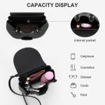 Kleine schoudertas dames handtas hengseltassen designer lederen schoudertassen crossbody bag dames elegante handtas mode portemonnee met draaggreep bovenaan, zwart