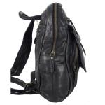 Hill Burry Damesrugzak, elegant leer voor dames, vintage stadsrugzak, leren rugzak, echt leer, zwart, zwart