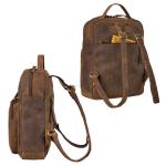 'Wilma' Elegante Rugzak Vrouwen Kleine Leren Rugzak Dames Leren Rugzak DIN A5 Vintage Handtas City Going Out Shopping Daypack Echt Leer, Kleur:vinto - bruin