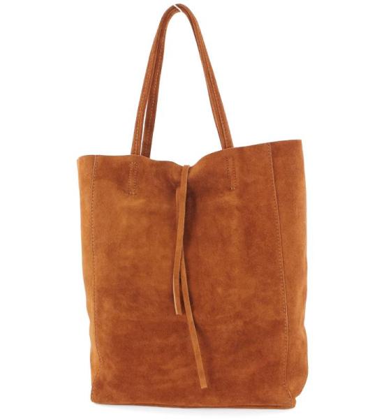 Modamoda T163 Shopper, tas, van leer, groot, met binnenvak, Large
