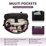 Rugzak, voor dames, meisjes en tieners, met laptopvak voor 15,6 inch laptop, schoolrugzak, met USB-oplaadpoort, waterdicht, dagrugzak, elegant, voor school, universiteit, reizen, w