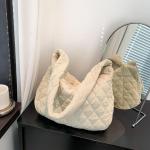 Schoudertas voor dames, handtas, corduroy tassen, grote shopper, tote bag, schoudertas, casual crossbody tas voor school, kantoor, werk, reizen, uitstapjes, winkelen, 01-beige, Lar