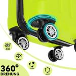 BEIBYE Koffer met harde schaal, trolley, rolkoffer, reiskoffer, veiligheid, cijferslot, dubbele wielen, ABS-materiaal, handbagage, 4 wielen, M-L-XL-set, groen, hardshell trolley