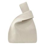 Vrouwen Handvat Tassen Polsbandjes Effen Kleur Gift Bag Cross-Body Gebreide Mouw Knoop Tas Kleine Leuke Draagbare Portemonnee Opvouwbare Tote, Beige, Solid-beige