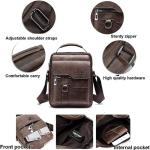 Hjkiopc Schoudertas heren schoudertas crossbody mobiele telefoon tas messenger bag herentas shulder bag lederen borstzak, A-bruin 2, Retro
