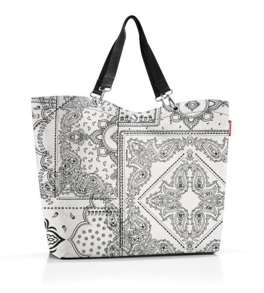 Shopper XL – ruime boodschappentas en elegante handtas in één, van waterafstotend materiaal, Bandana wit, XL