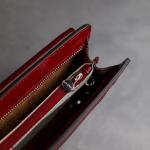 Leren Herenhandtas Clutch tas Heren Polstas Handgemaakt Italiaanse Volnerfleer, Rood