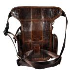 Waterdichte motortas leer heren ontwerp casual messenger sling tas reizen zware heupriem pak been tas (kleur 1)