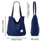 dikkere corduroy draagtas, extra grote capaciteit, handtassen, schoudertassen met rits, corduroy draagtas voor dames, meisjes, boodschappentas voor werk, school, college, dagelijks