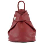- T179 - ital dames rugzak tas gemaakt van leer, Kleur: Paars Rood, Paars, M