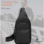 - Schoudertas voor heren - Schoudertas van nylon - Elegante praktische tas - Sport Werk Telefoon Reizen - Zwart, Borsttas, Eén maat, Stijlvol