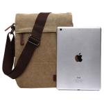 Outreo Heren-schoudertas, retro, schoudertas, vintage, aktetas, van canvas, boodschappentas, voor school, laptop, vrije tijd, beurs, handtas