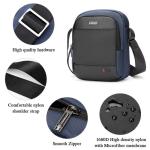 BAIGIO Herentas, schoudertas, klein, voor tablet/iPad 8 inch, heren schoudertas, crossbody bag, reizen met veel vakken, voor sport, reizen, werk