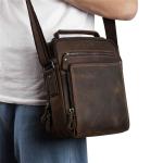 CHDWEY Umhängetaschen für Herren Männer Taschen Echtes Leder Männer Umhängetasche Männliche Vintage Crossbody Taschen for Männer Messenger Bag Leder