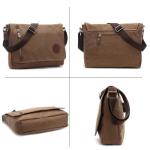 FANDARE Retro schoudertas canvas laptoprugzak voor 14 inch laptop koerierstas heren dames crossbody messenger bag reizen school universiteit werk multifunctionele schooltas