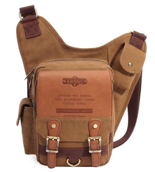 KAUKKO Canvas Tactical Vintage Borsttas Tactical Schoudertas