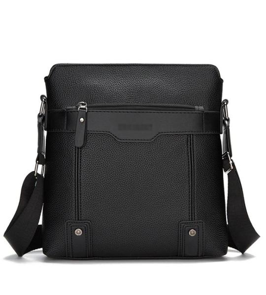 CHDWEY Umhängetaschen für Herren Business-Schultertasche for Mans Vintage Mann-Taschen Pu. Leder Schultertaschen Mode Männer Messenger Bag(Black)