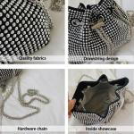 CrossBody Bag dames glitter pailletten strass clutch kleine handtas schoudertas tas avondtas voor bruiloft avondfeest feest vakantie, zilver