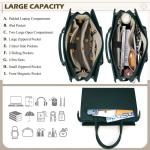Handtas voor dames, schoudertas, 2-in-1 shopper voor dames, 15,6 inch, groot, PU-leer, laptoptas, waterdicht, werktas voor business, kantoor, school, groen, Hedendaags