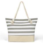 Dames Strandtas | Canvas Reistas | Grote Schoudertas met Touwhandvat voor Strand, Vakantie, Winkelen, Reizen (45 cm * 32 cm * 14 cm) Ankerpatroonontwerp (Blauw)
