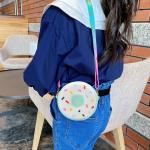 UnoSheng Schulterriemen Für Taschen Kurz Kinder-Umhängetasche, rund, Regenbogen-Druck, Mädchen, verstellbar, mehrfarbig, Umhängetasche für die Schule Objektiv Taschen 50 Mm